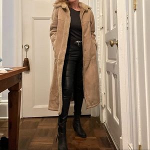 Shearling long Tan coat from Finland